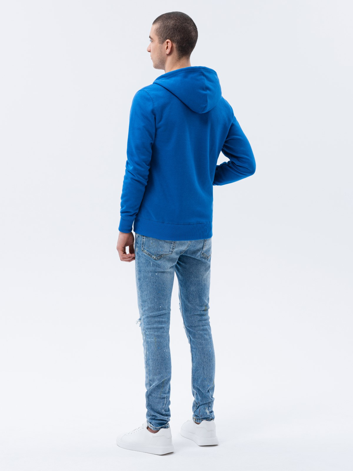 Men S Zip Up Sweatshirt Blue B977 MODONE Wholesale Clothing For Men