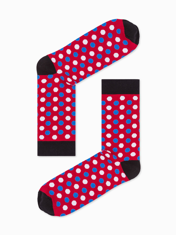 Men's patterned socks - red U21 | MODONE wholesale - Clothing For Men