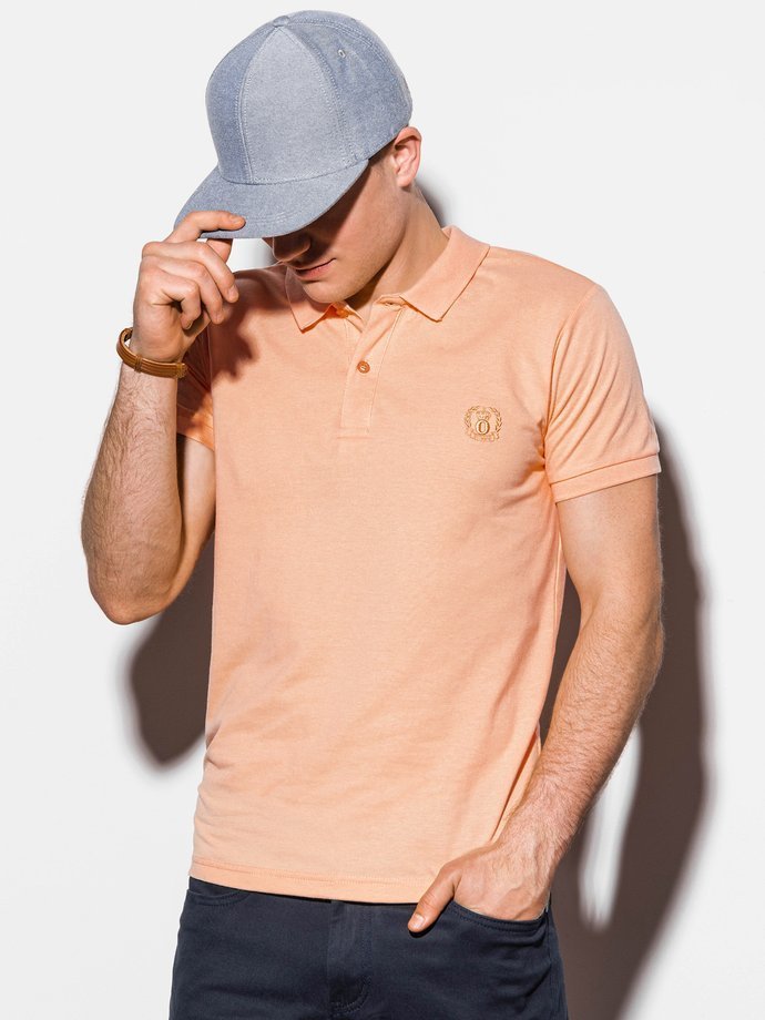 Men's plain polo shirt S1048 - peach | MODONE wholesale - Clothing For Men