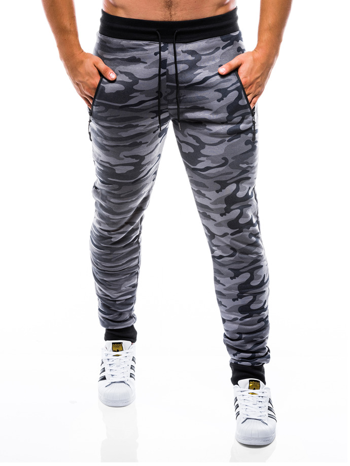 Men's sweatpants P756 - dark grey/camo | MODONE wholesale - Clothing ...