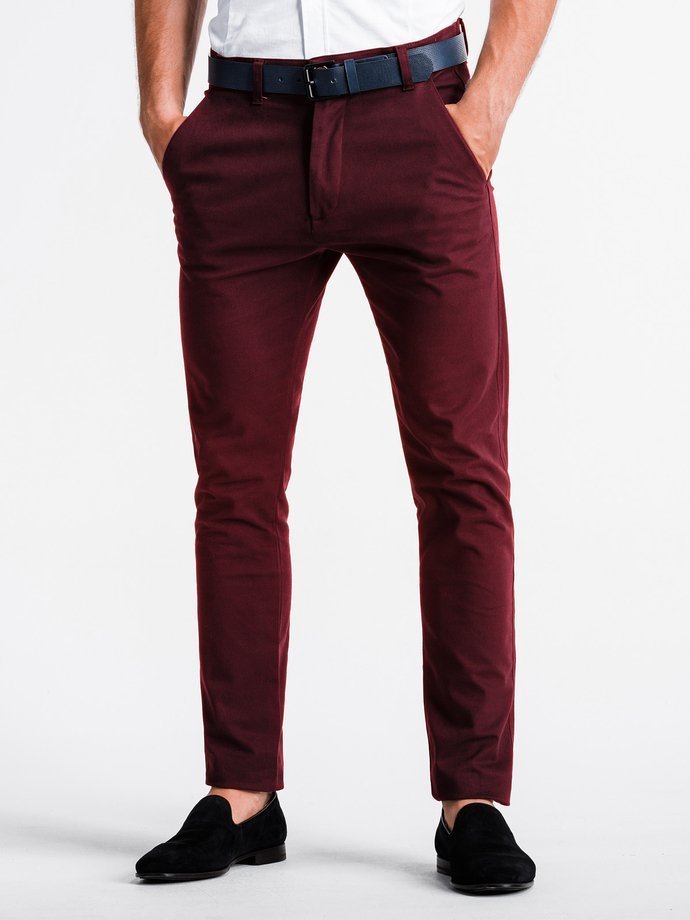 Men's pants chinos - dark red P830 | MODONE wholesale - Clothing For Men