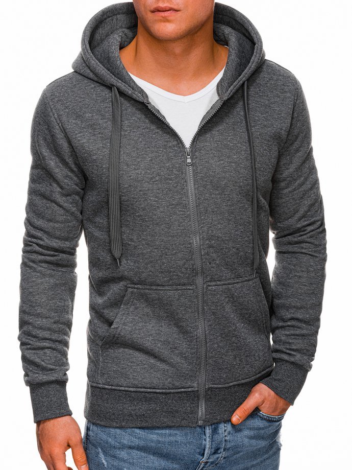 Men's zip-up sweatshirt B895 - dark grey | MODONE wholesale - Clothing ...