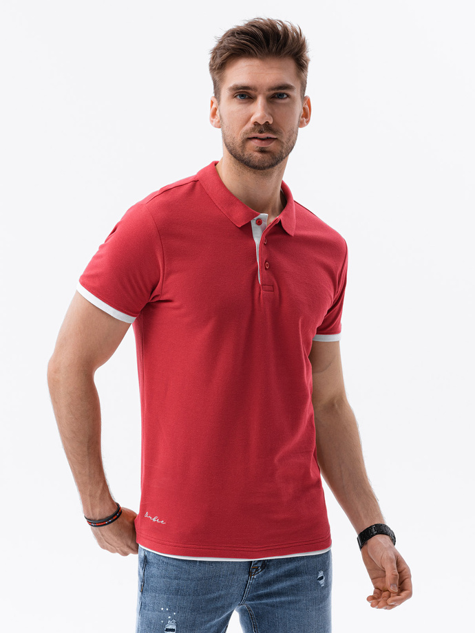 Polo shirt red top plain