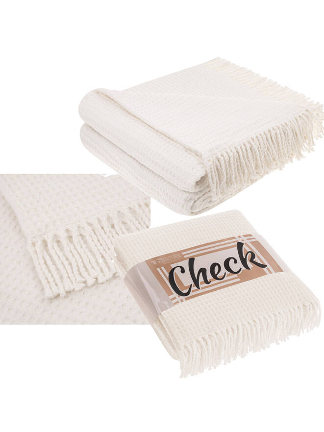 Check Blanket A833 - creamy
