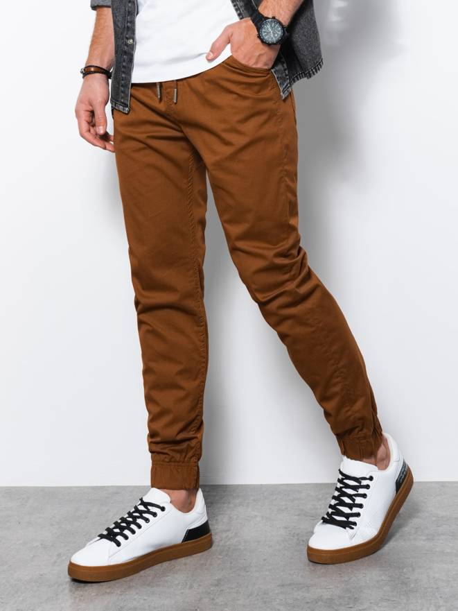 Men's pants joggers P908 - brown