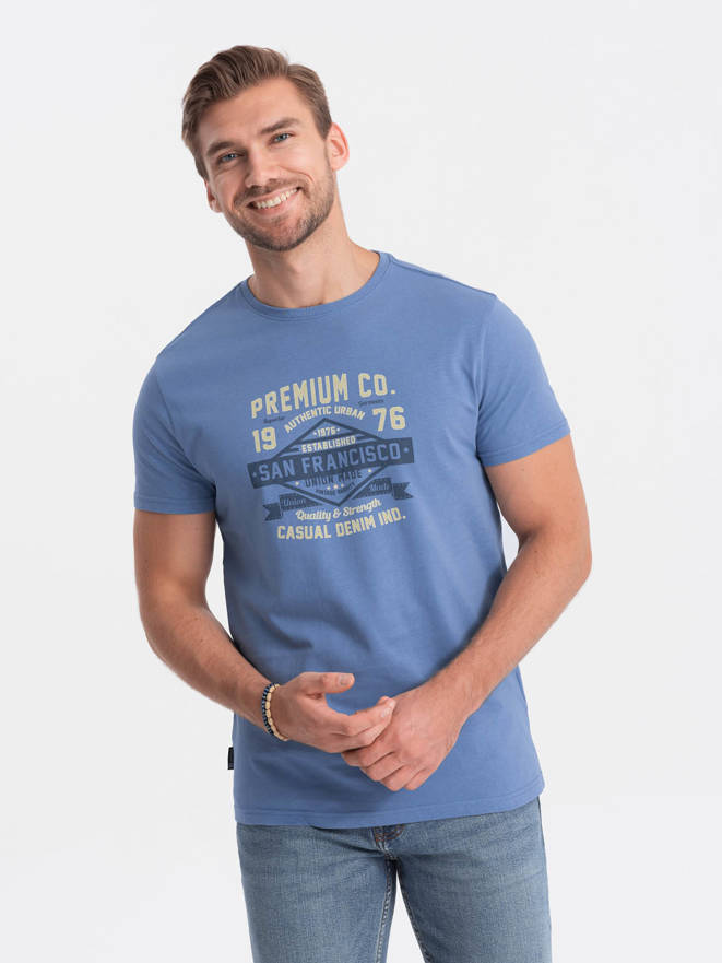 Men's t-shirt - blue-camo S1616   - Men's clothing online