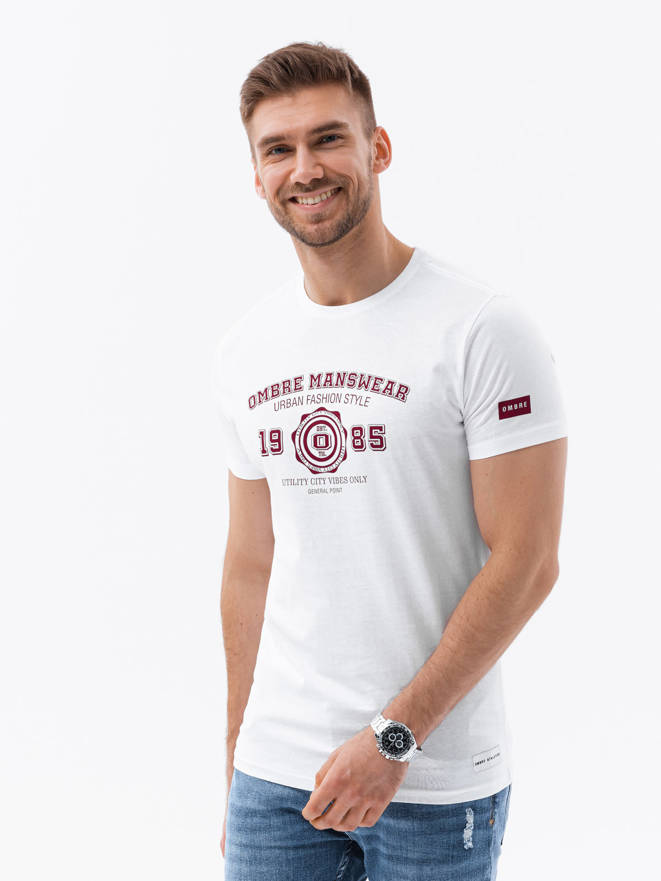 Men's printed t-shirt - white S966  MODONE wholesale - Clothing For Men