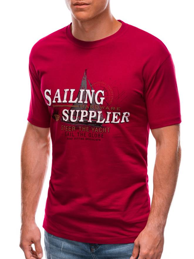 Men's printed t-shirt S1674 - red