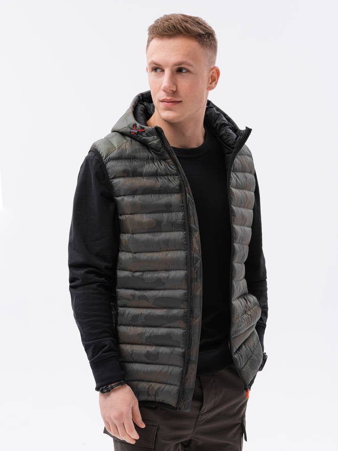 Men's quilted vest - camo V53