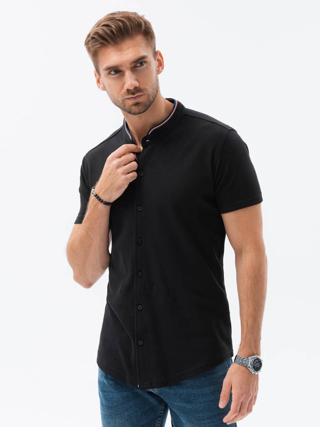 Men's shirt with short sleeves K543 - black