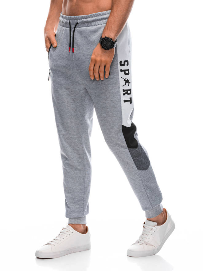 Men's sweatpants - light grey P949  MODONE wholesale - Clothing For Men