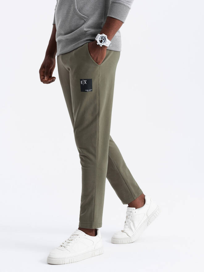 Men's sweatpants with logo - olive V4 OM-PASK-0167