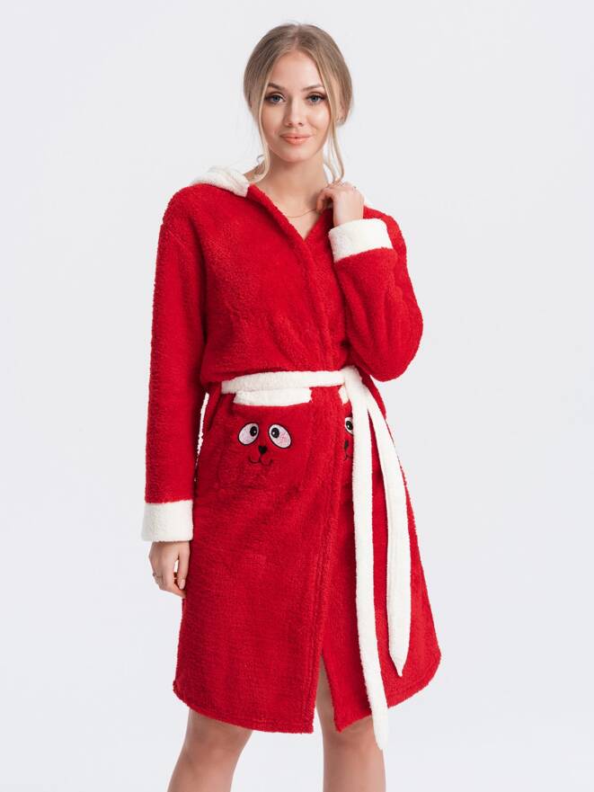 Women's bathrobe ULR252 - red