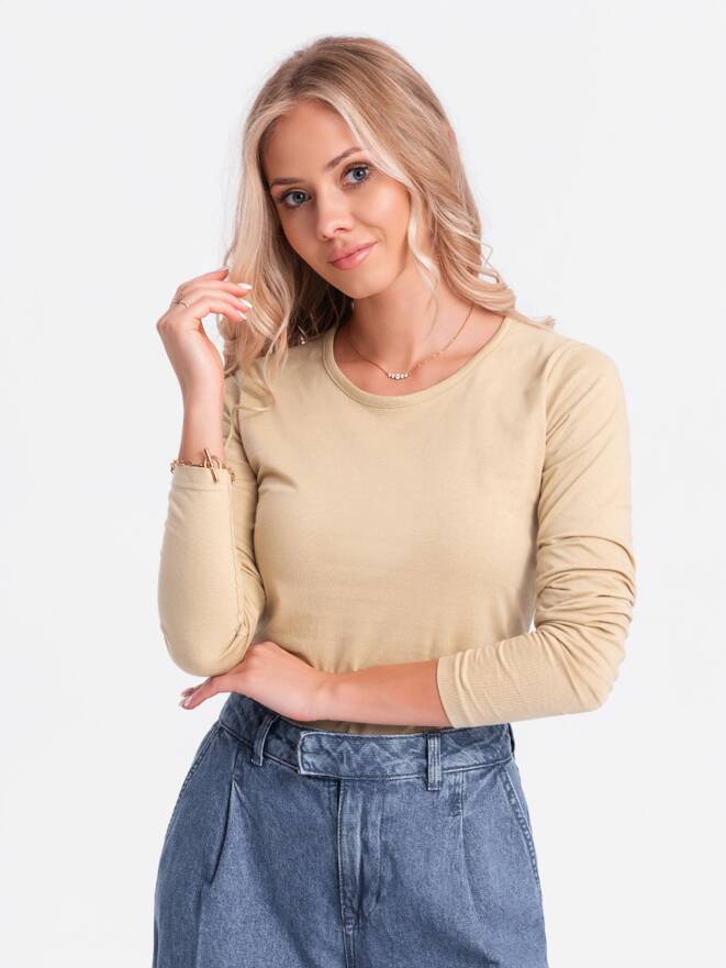 Women's longsleeve blouse LLR017 - beige