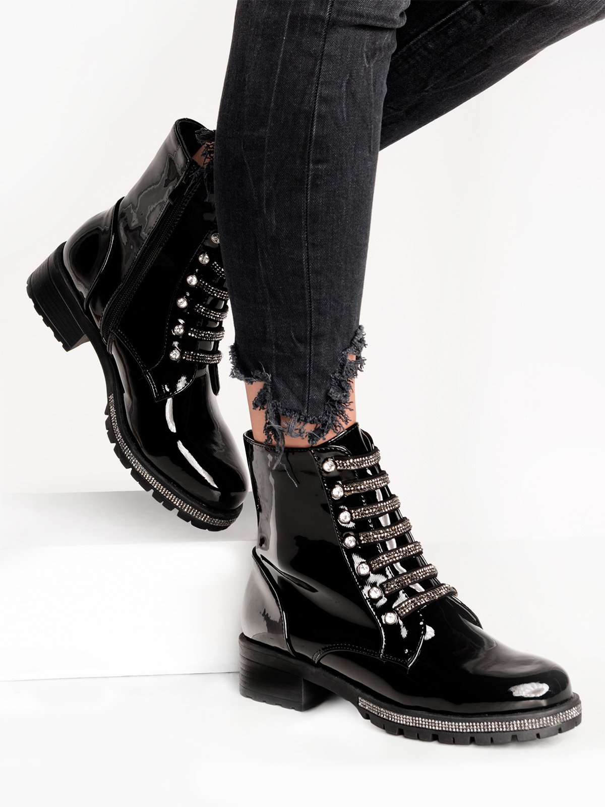 black booties low heel