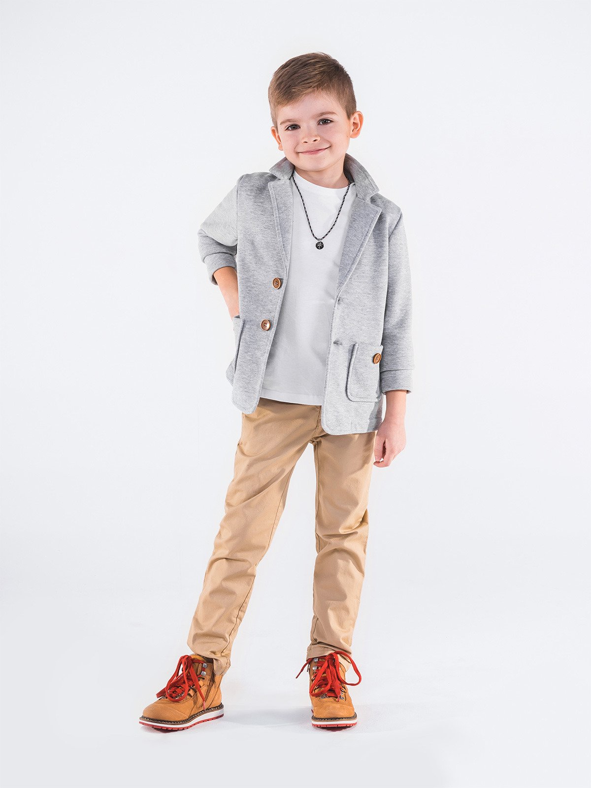 Boy's blazer KM001 - grey | MODONE wholesale - Clothing For Men