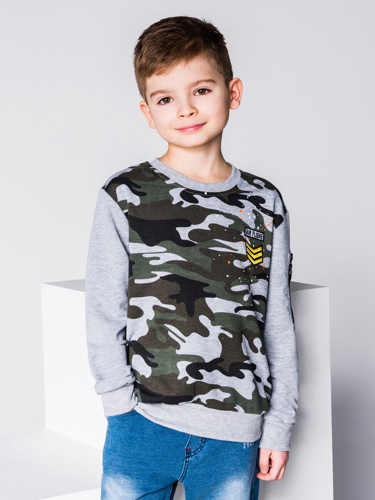 Boy's sweatshirt KB010 - grey | MODONE wholesale - Clothing For Men