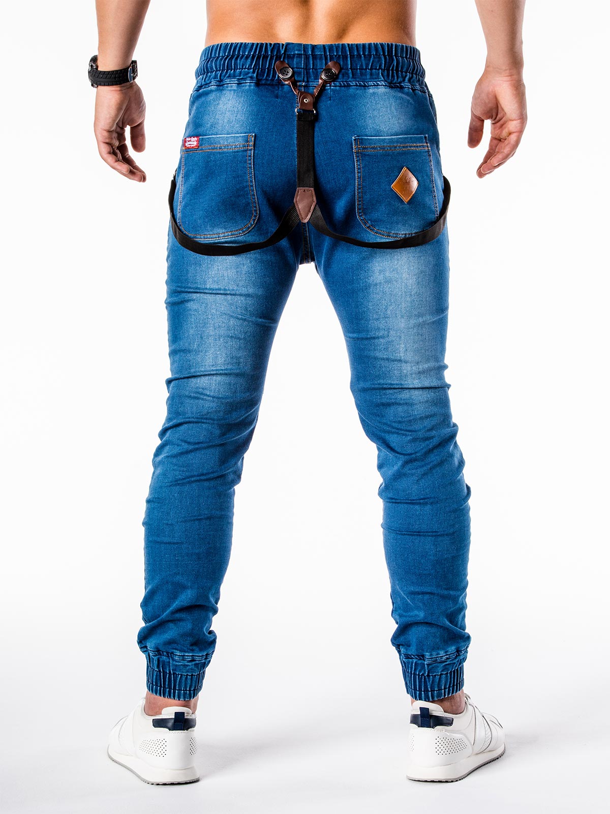 Mens Denim Jogger Pants P448 Blue Modone Wholesale Clothing For Men 