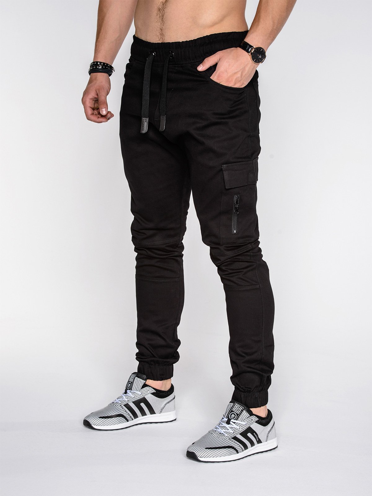 MEN'S JOGGER PANTS P391 - BLACK | MODONE wholesale - Clothing For Men