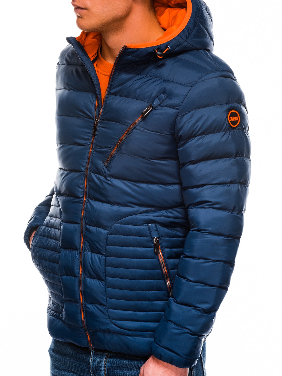 Men's Autumn quilted jacket C377 - blue | MODONE wholesale - Clothing ...