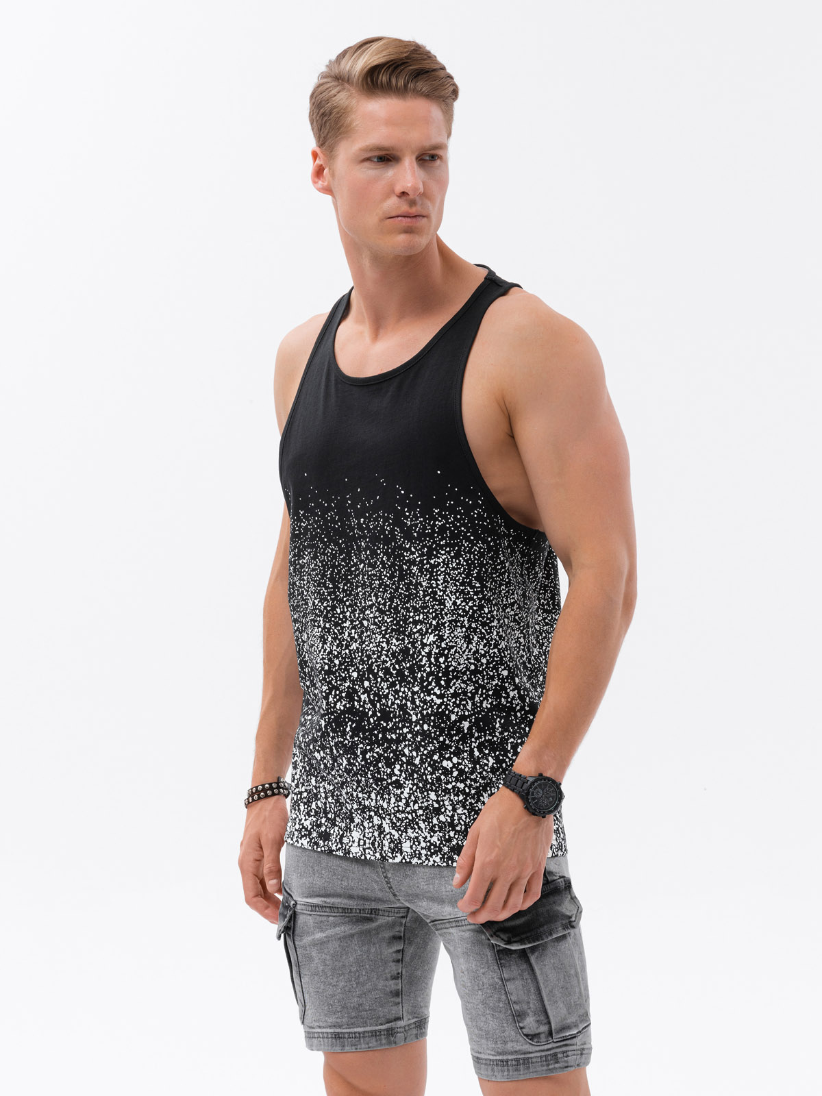 Men's TANK TOP Tshirt black V2 S1637 MODONE wholesale Clothing