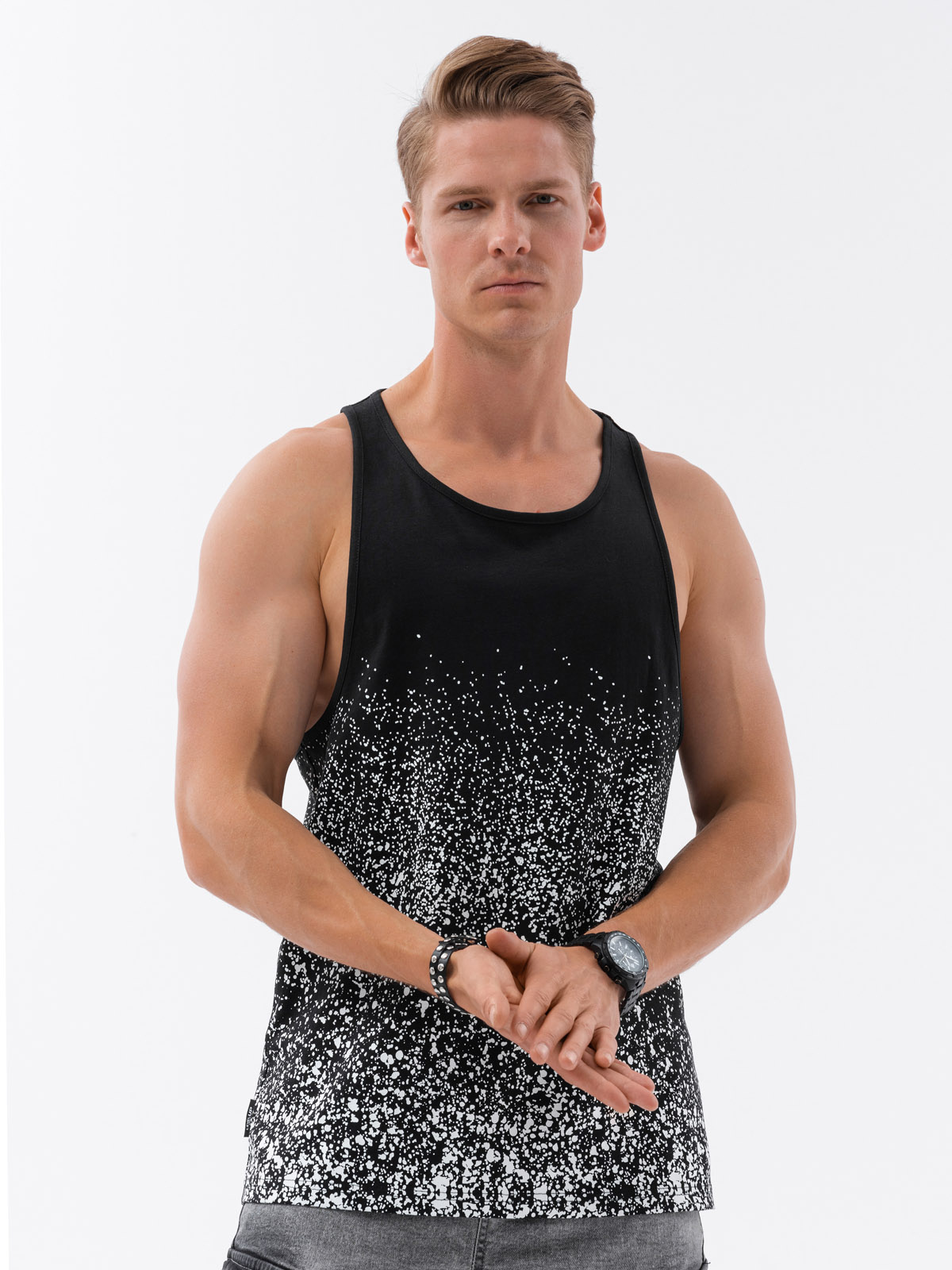 Men's TANK TOP Tshirt black V2 S1637 MODONE wholesale Clothing