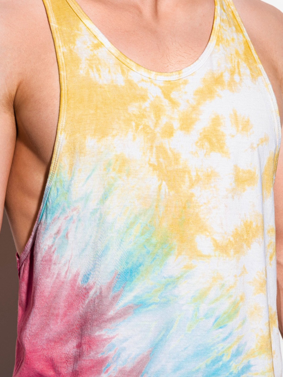 Men's TieDye tank top yellow S1334 MODONE wholesale Clothing For Men