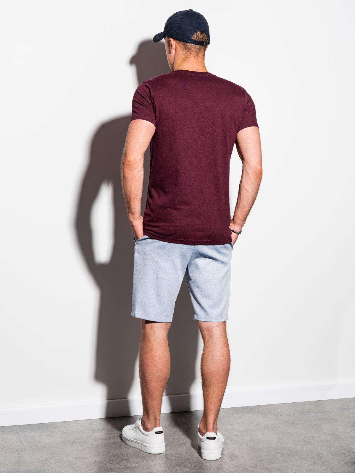 Mens Basic T Shirt S884 Dark Red Modone Wholesale Clothing For Men 7645