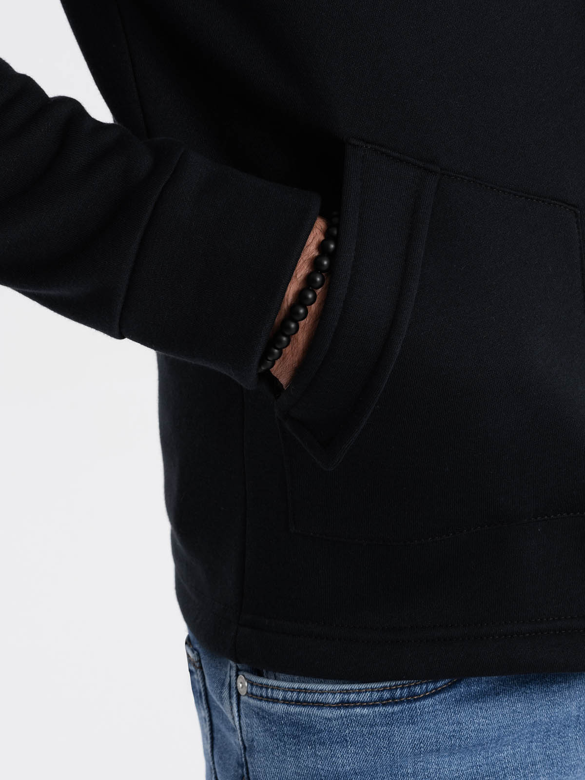 Men's buttondown sweatshirt with collar black V6 OMSSZP22FW013 MODONE wholesale