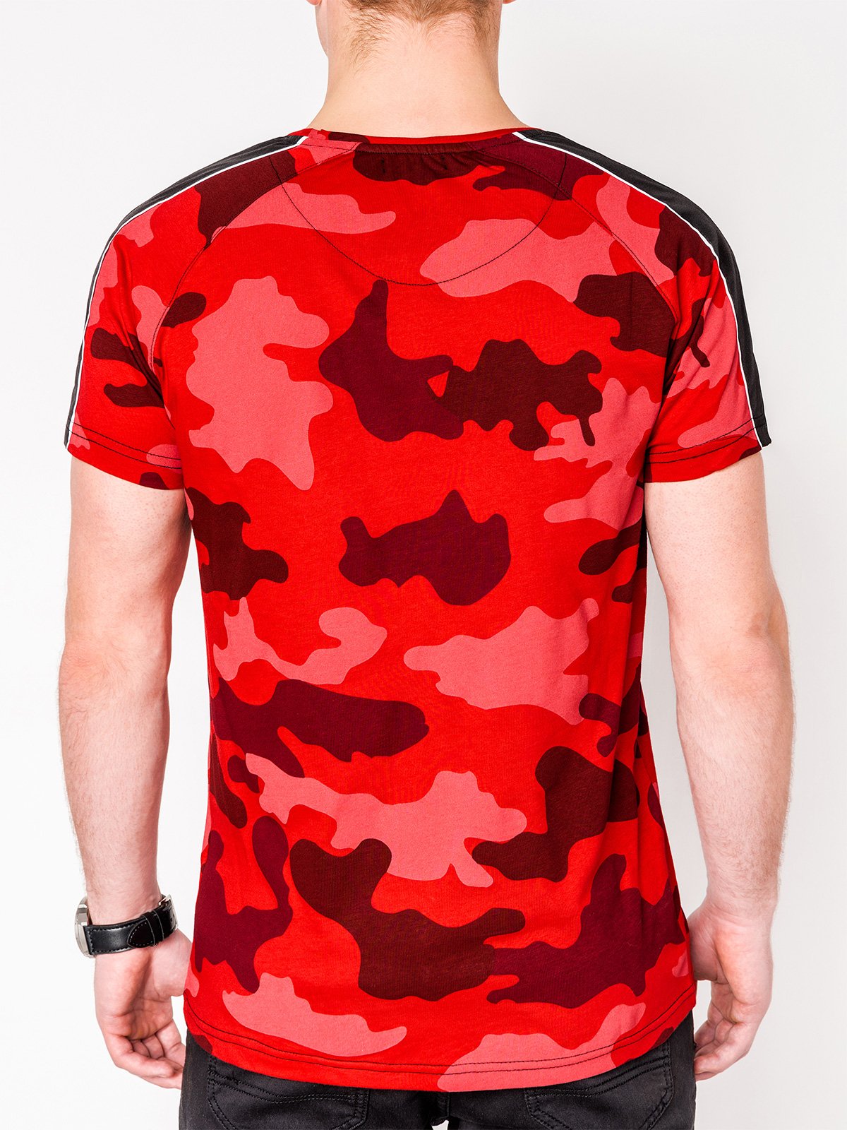 Men's camo printed t-shirt S948 - red/camo | MODONE wholesale ...
