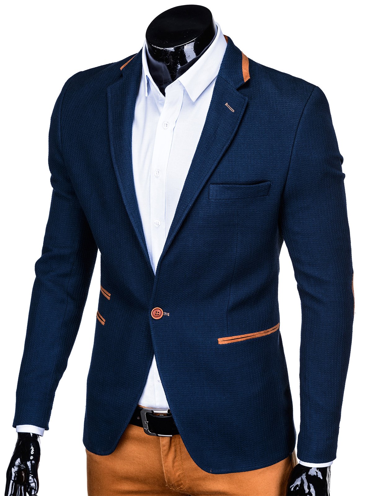 Men's casual blazer jacket M135 - navy | MODONE wholesale - Clothing ...