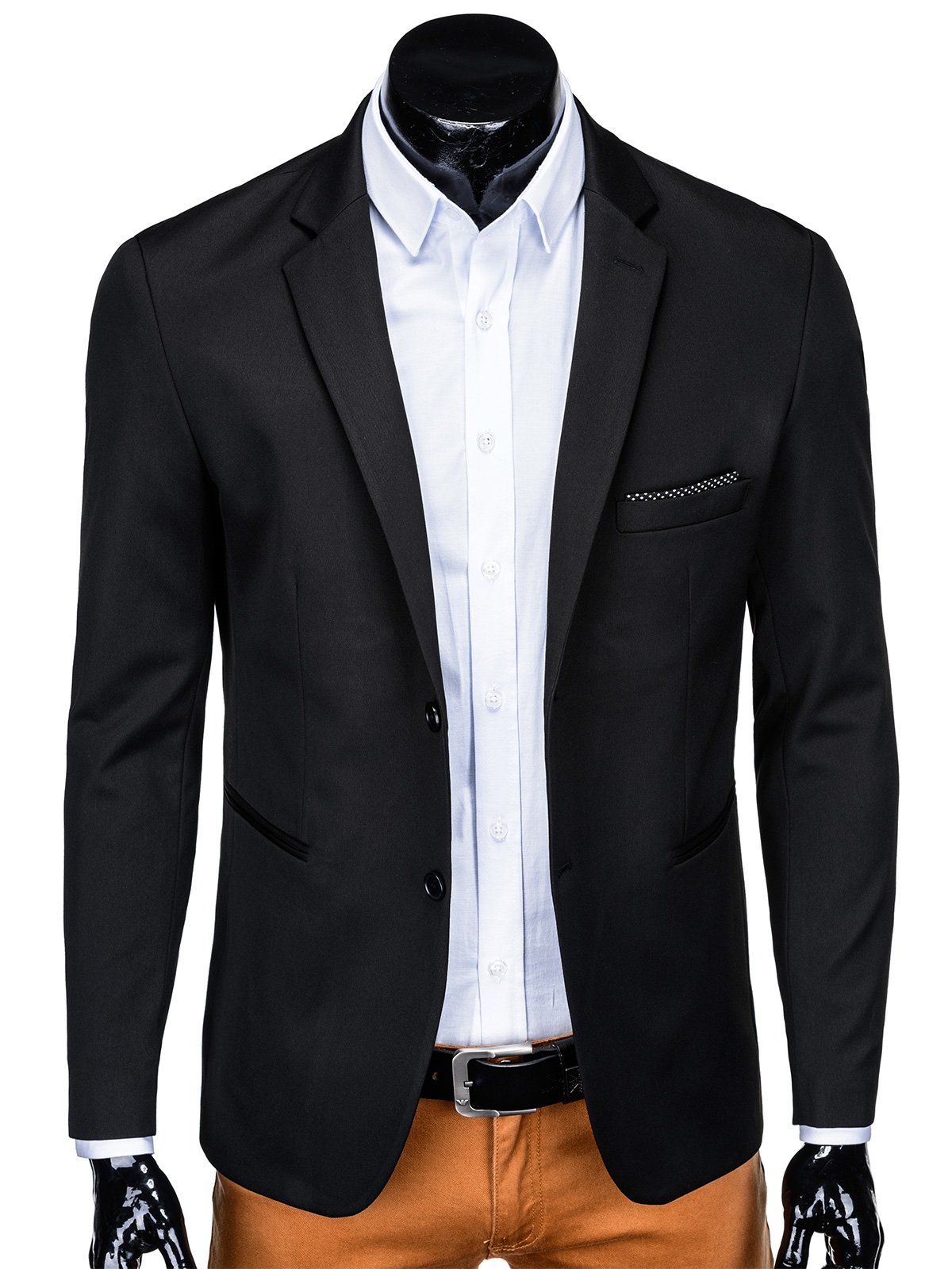 Men's casual blazer jacket M152 - black | MODONE wholesale - Clothing ...