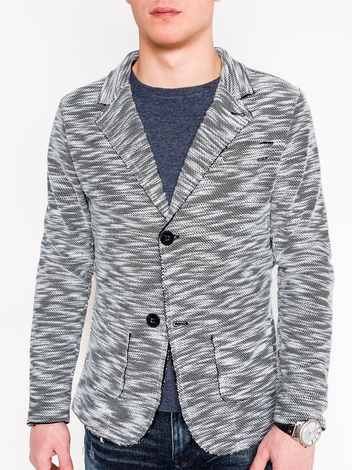 Mens Casual Blazer Jacket M89 Grey Modone Wholesale Clothing For Men