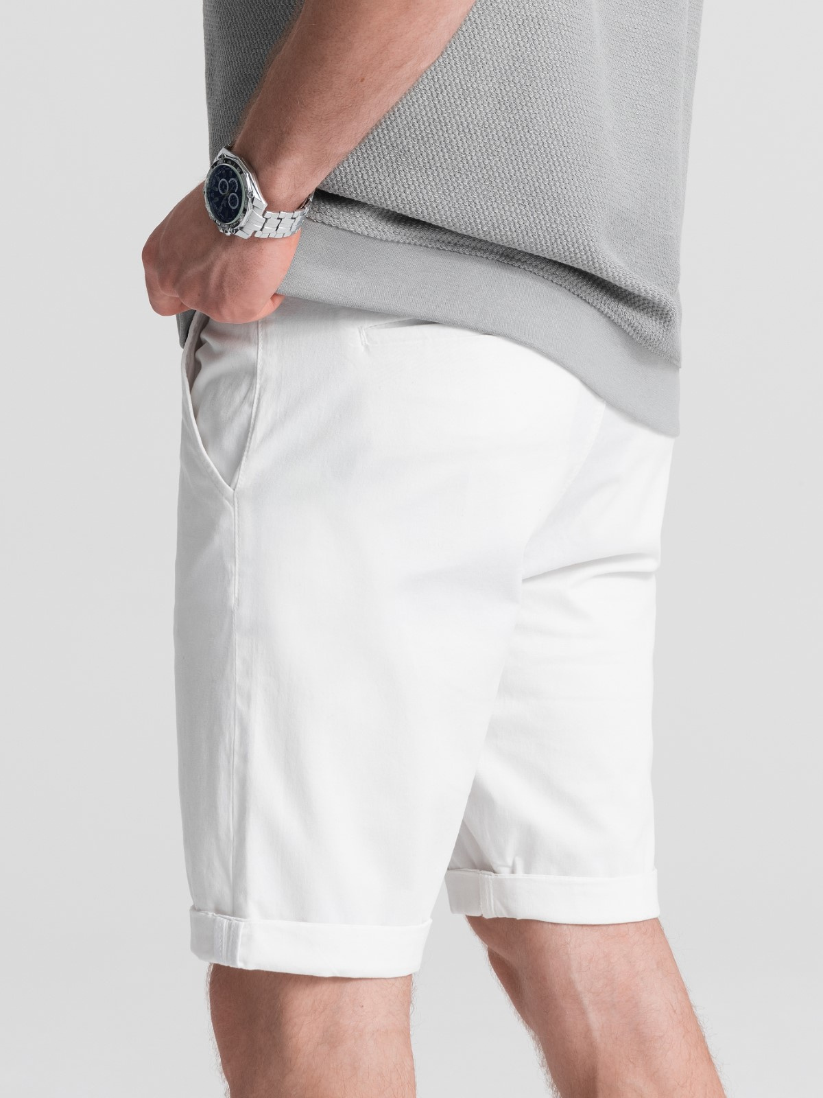 mens casual white shorts