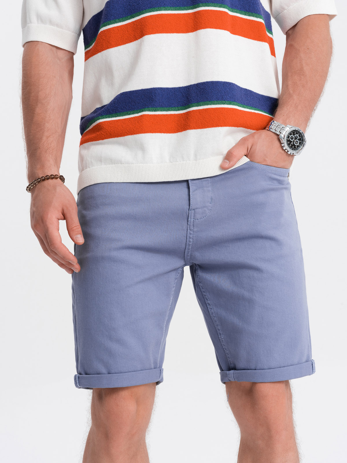 Men's casual shorts - light blue W303 | MODONE wholesale - Clothing For Men