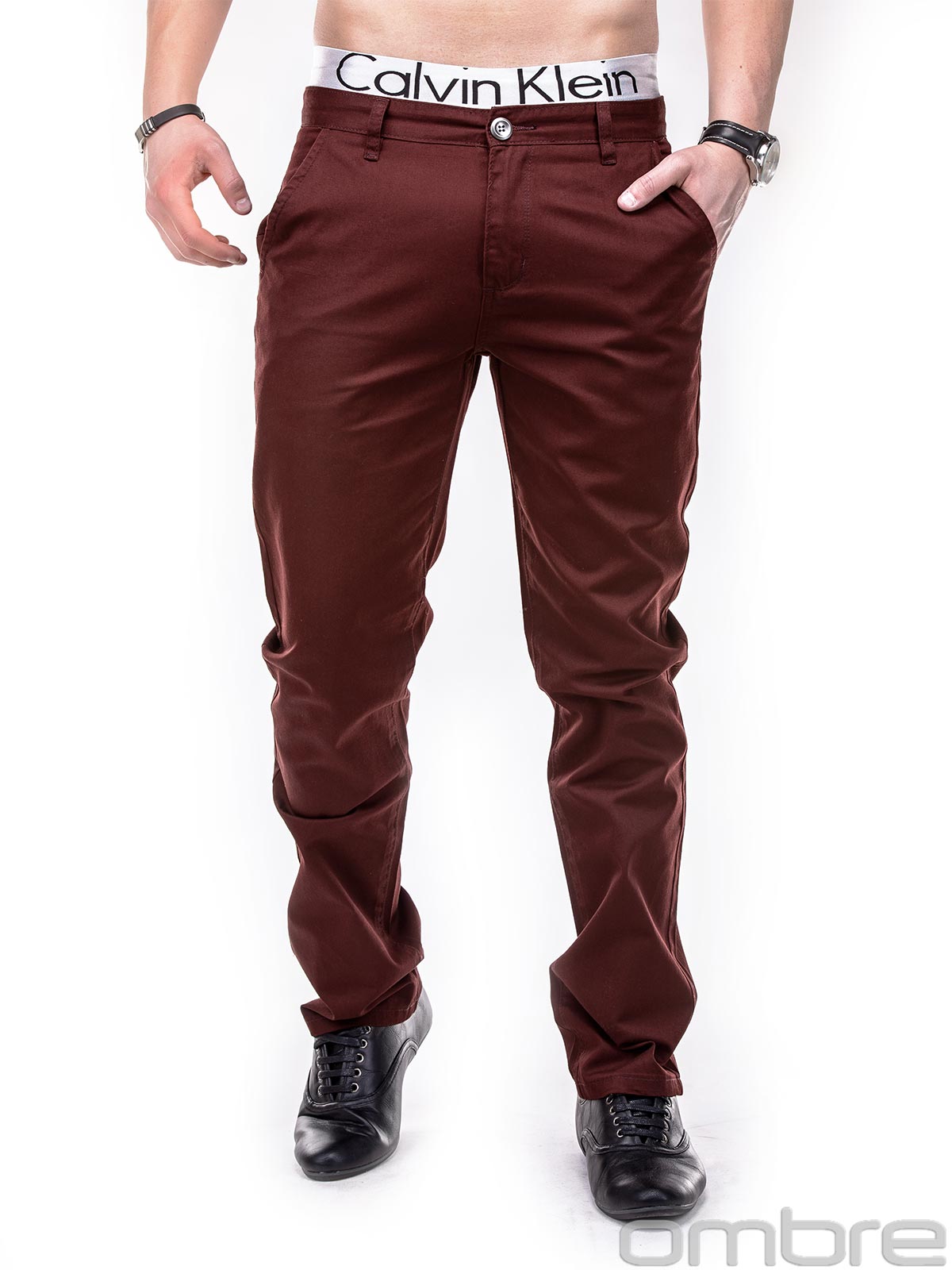Men's chino pants P135 - burgundy | MODONE wholesale - Clothing For Men