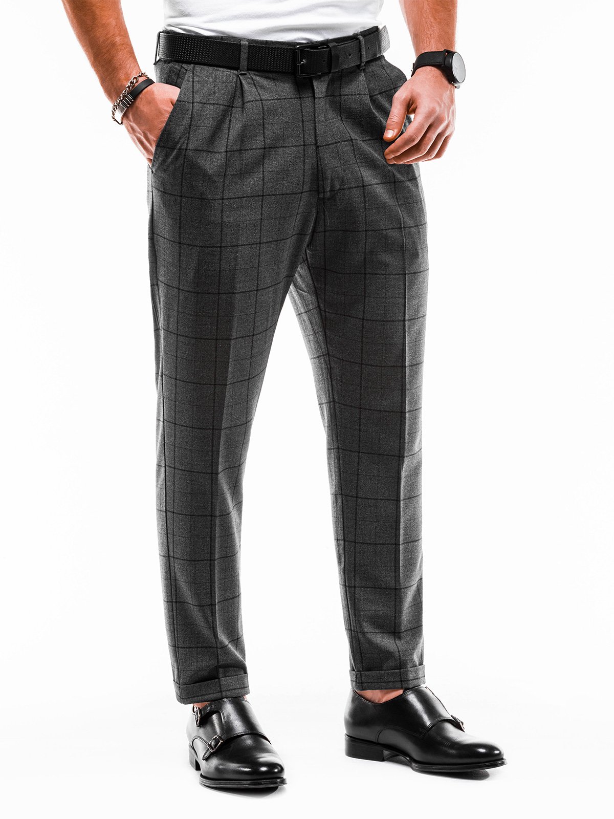 Men's chino pants P884 - dark grey | MODONE wholesale - Clothing For Men