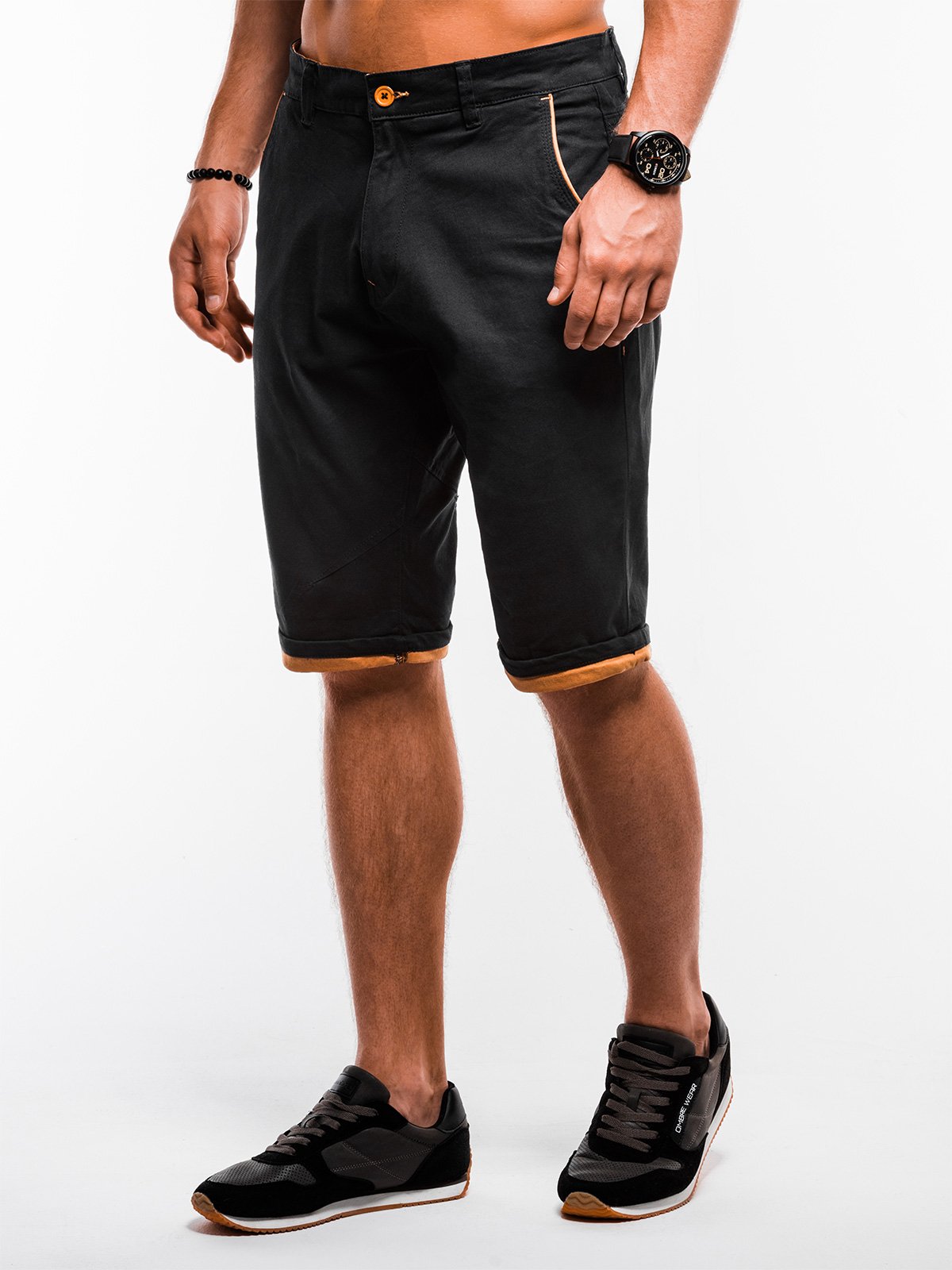 Men's chino shorts W150 - black | MODONE wholesale - Clothing For Men