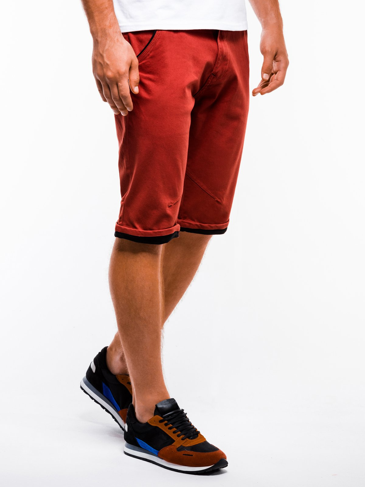 Men's chino shorts W150 red MODONE wholesale Clothing For Men