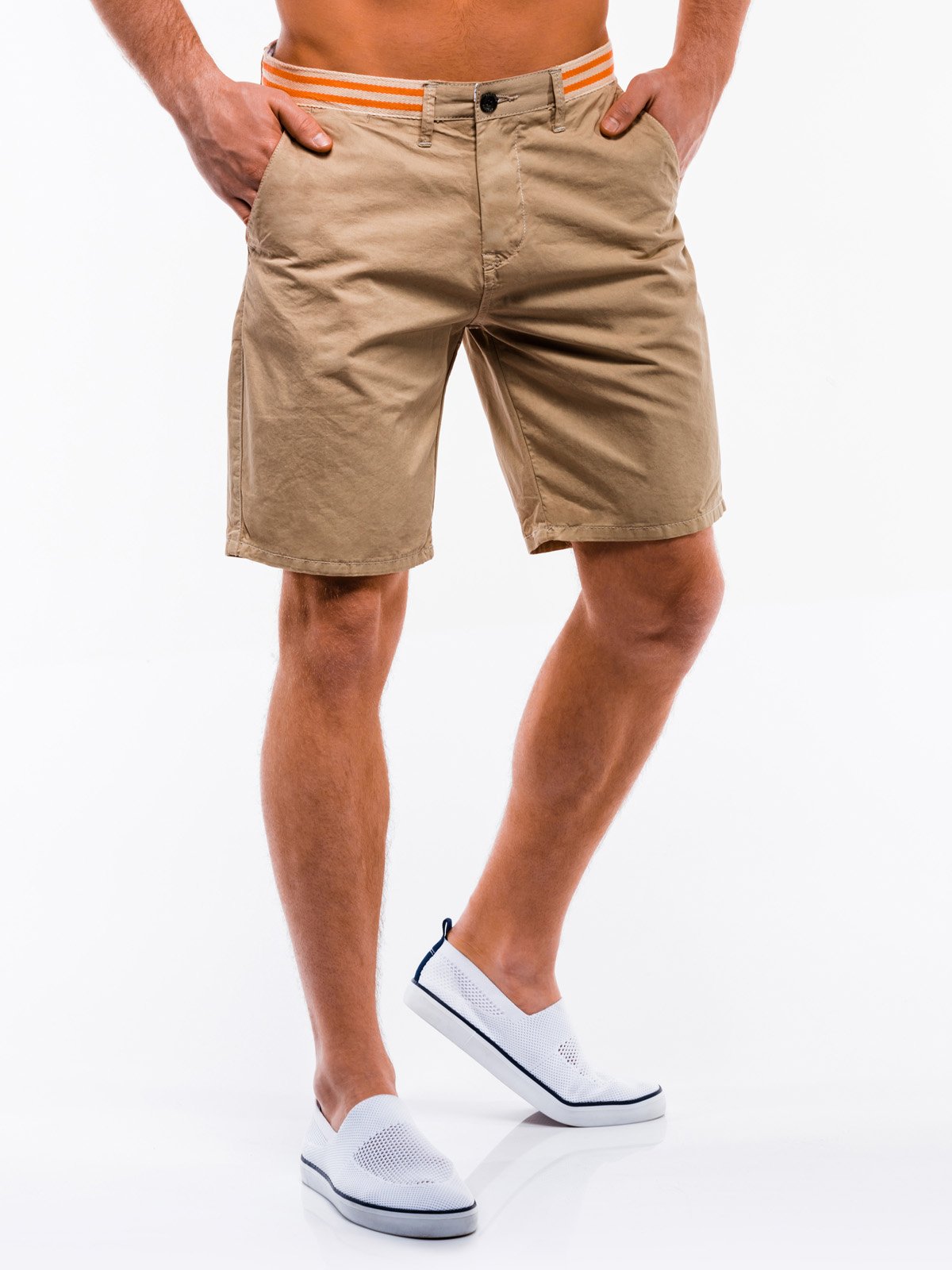 Men's chino shorts W208 beige MODONE wholesale Clothing For Men