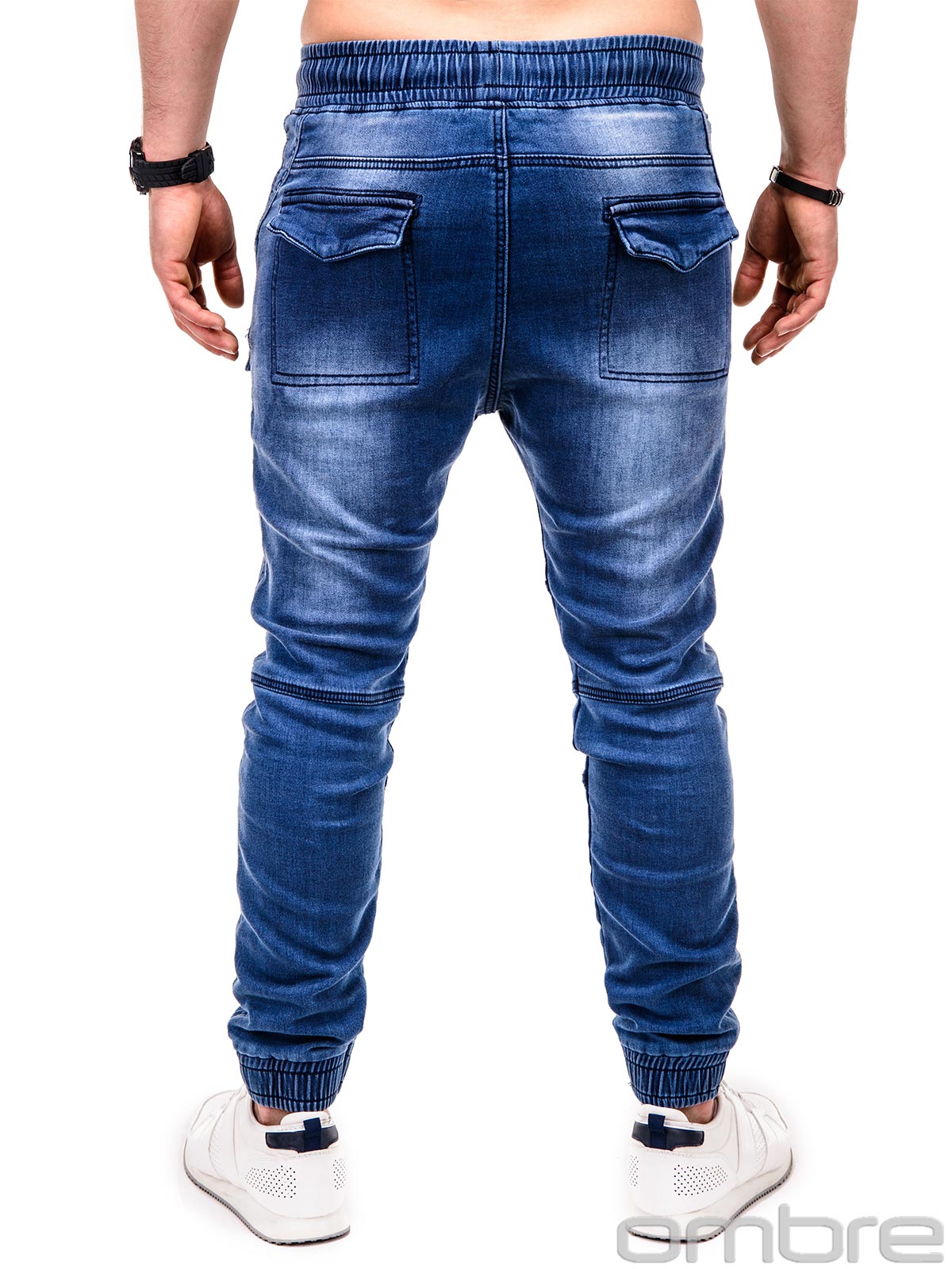 Men's denim jogger pants P411 - blue | MODONE wholesale - Clothing For Men
