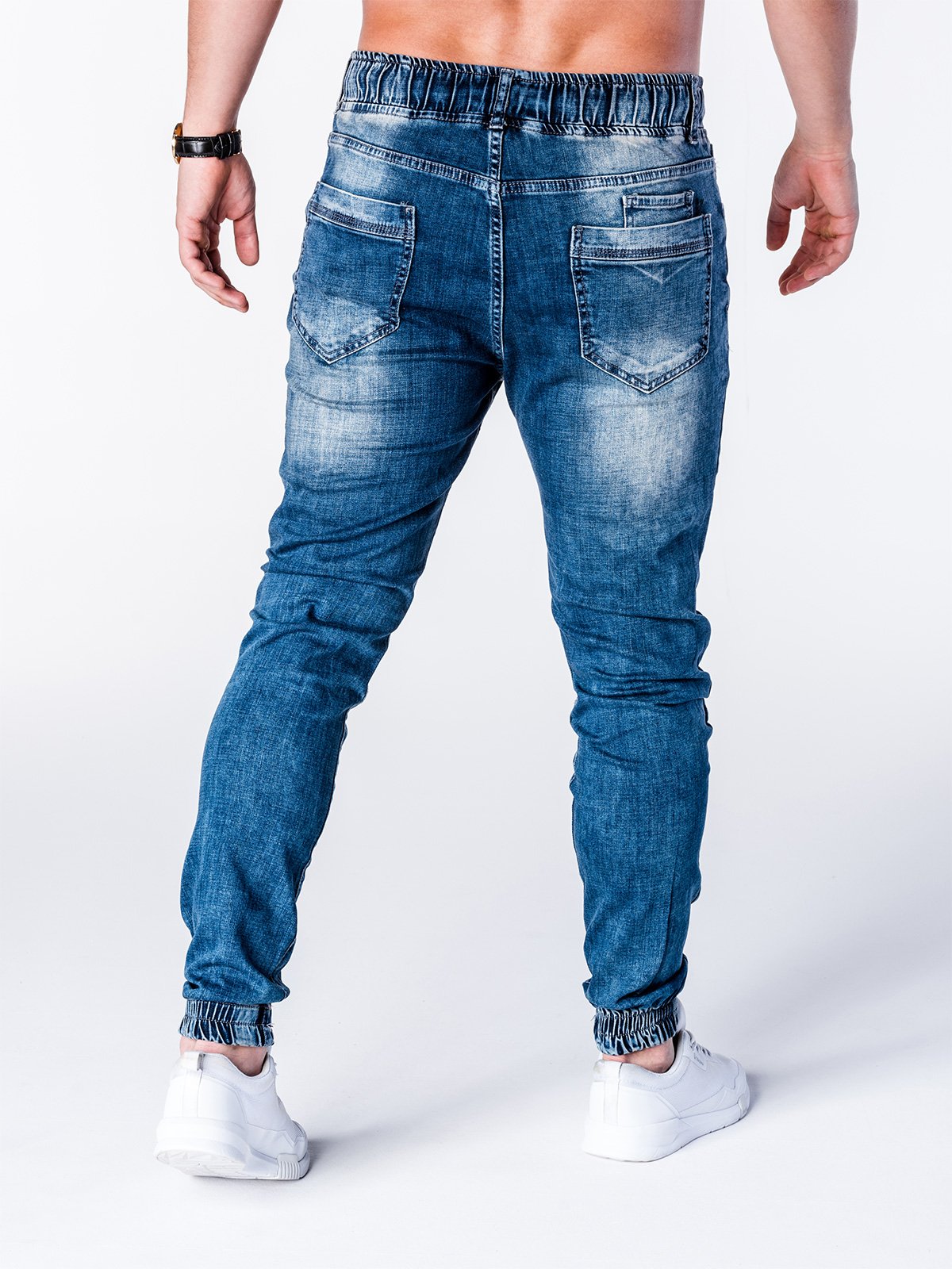 Men's denim jogger pants P663 - blue | MODONE wholesale - Clothing For Men