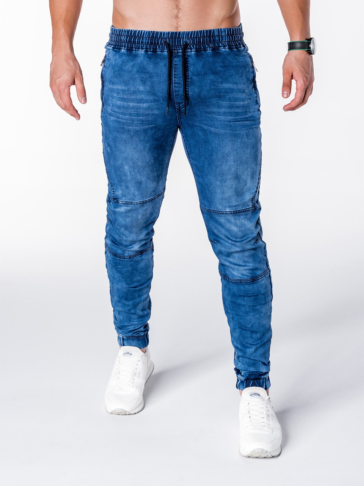 Men's denim jogger pants P711 - blue | MODONE wholesale - Clothing For Men