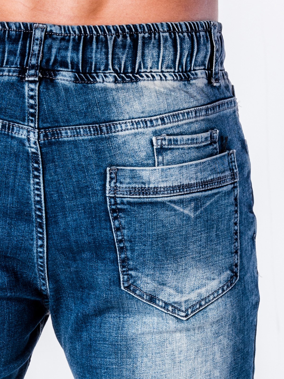 Men's denim jogger pants - blue P663 | MODONE wholesale - Clothing For Men