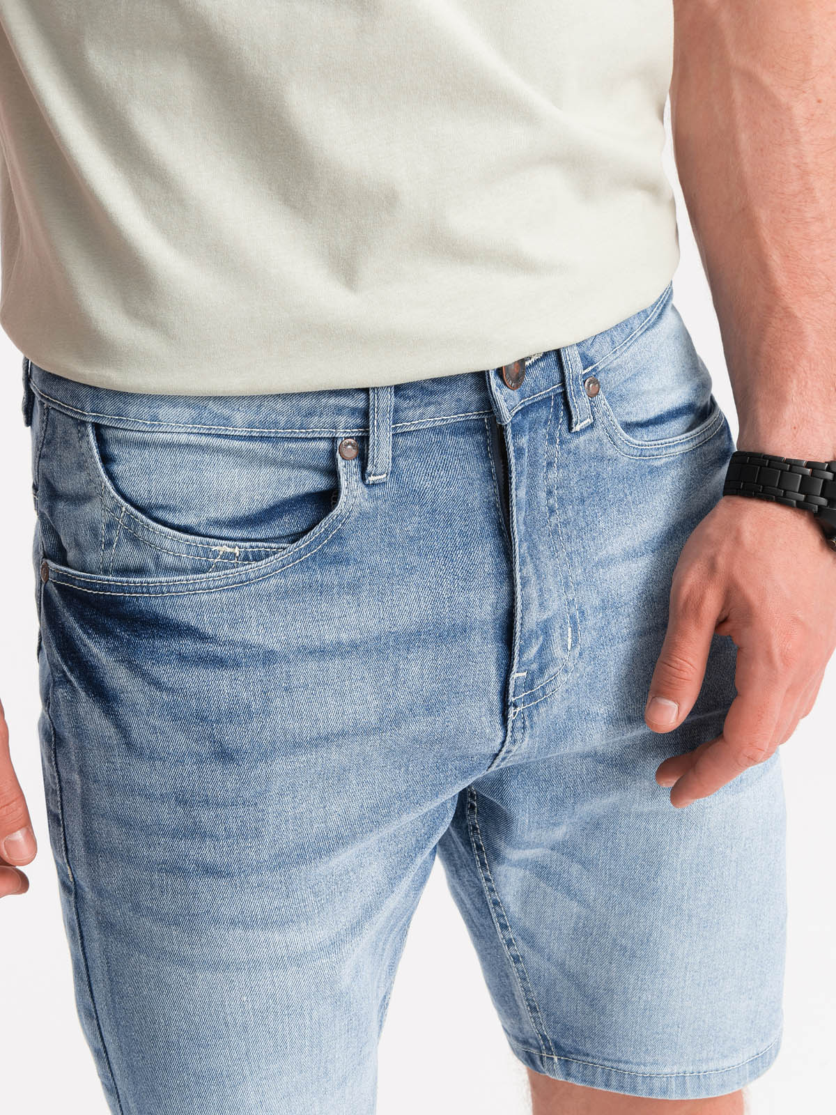 Men's denim short shorts - light blue V1 OM-SRDS-0113 | MODONE ...