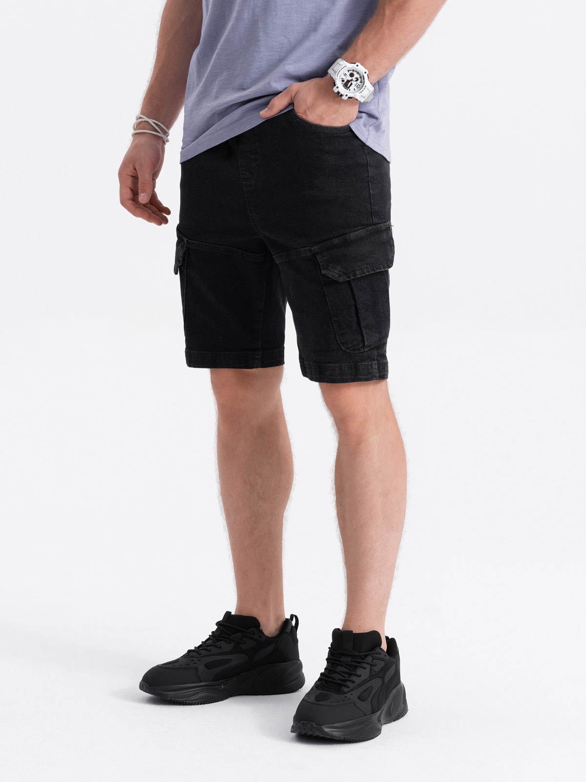 Men's denim shorts - dark grey W362 | MODONE wholesale - Clothing For Men