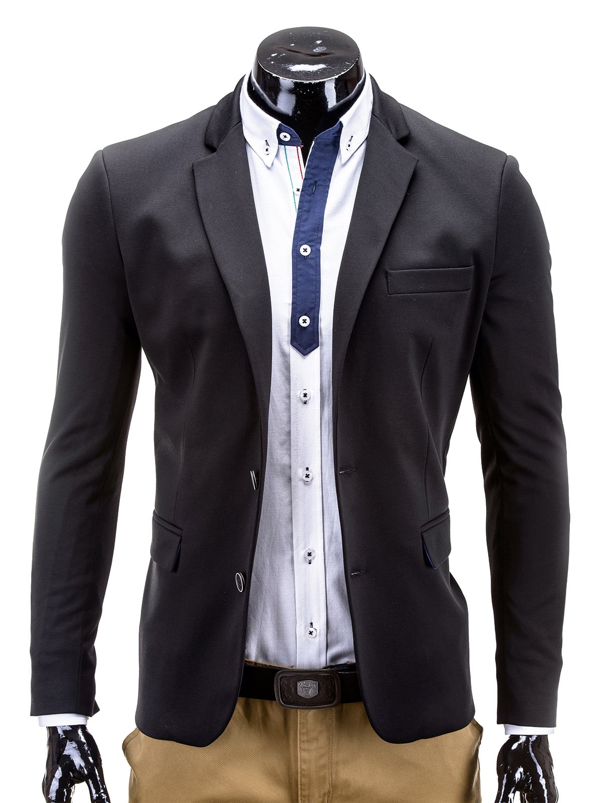 Men's elegant blazer jacket M53 - black | MODONE wholesale - Clothing ...