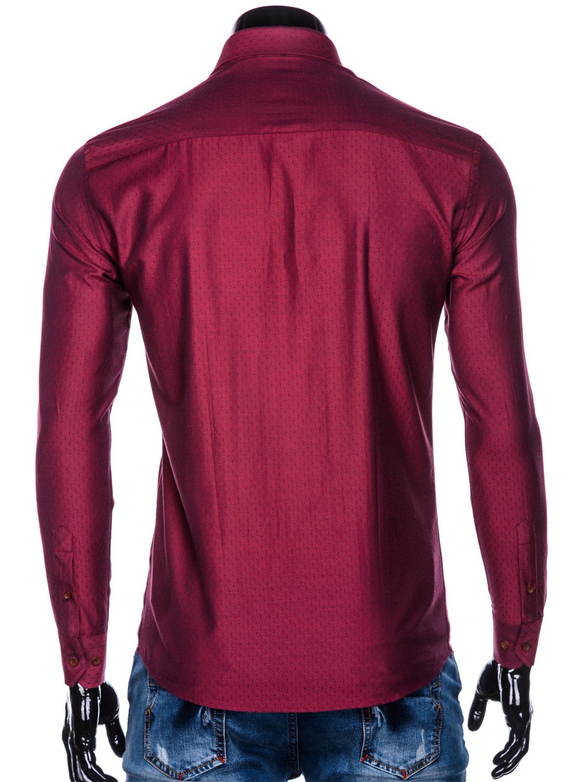 Men's elegant shirt with long sleeves K464 - dark red | MODONE ...