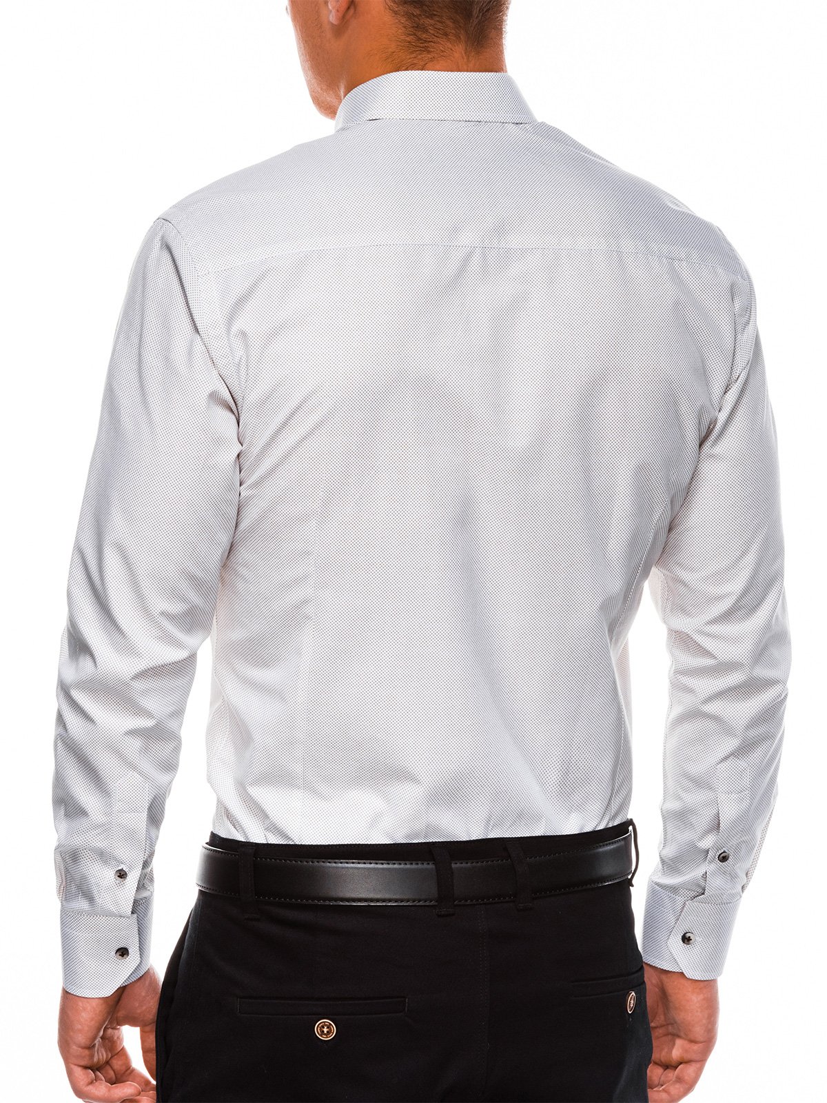 Men's elegant shirt with long sleeves K478 - white/beige | MODONE ...
