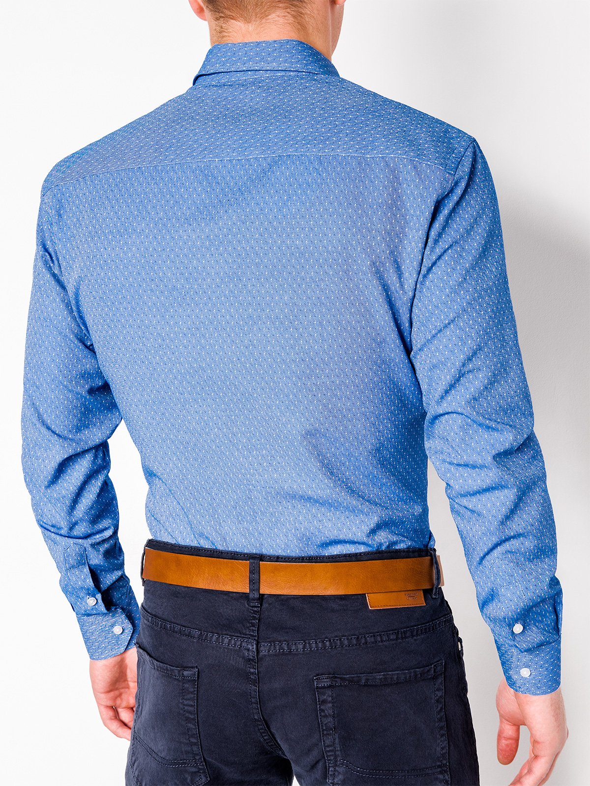 Men's elegant shirt with long sleeves - blue K464 | MODONE wholesale ...